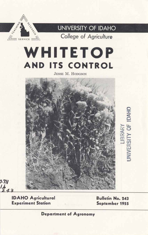 19p.,(Idaho Agriculture Extension Service), College of Agriculture Bulletin No. 243, September 1955