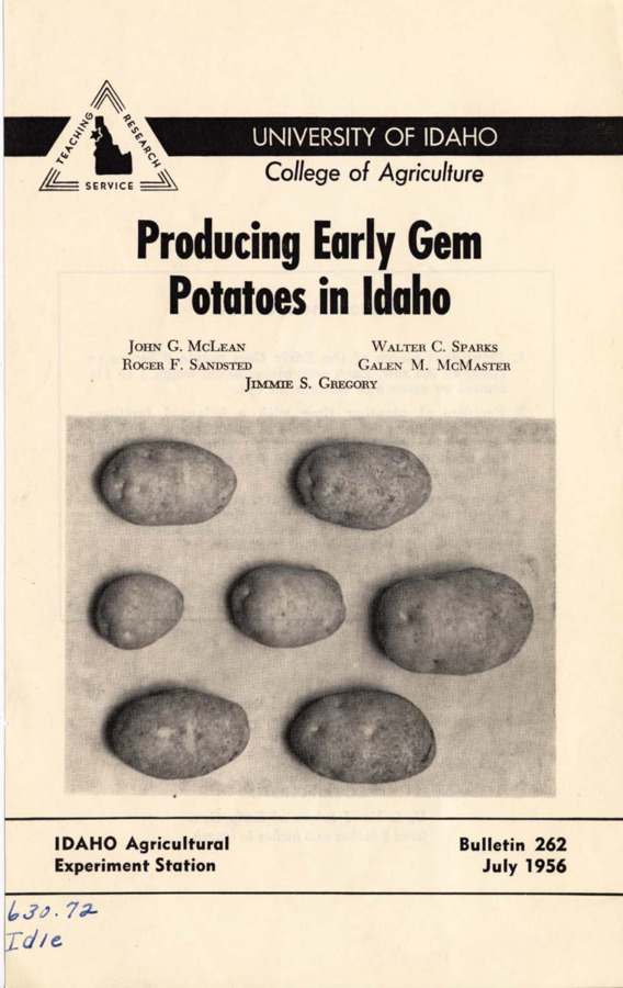 12p., Idaho Agriculture Extension Service, Bulletin No. 262, July 1956