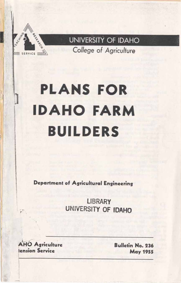 24p., Idaho Agriculture Extension Service, Bulletin No. 236, May 1955