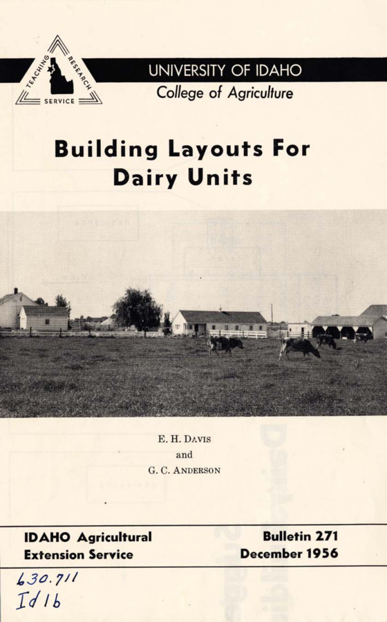 08p., Idaho Agriculture Extension Service, Bulletin No. 271, December 1956