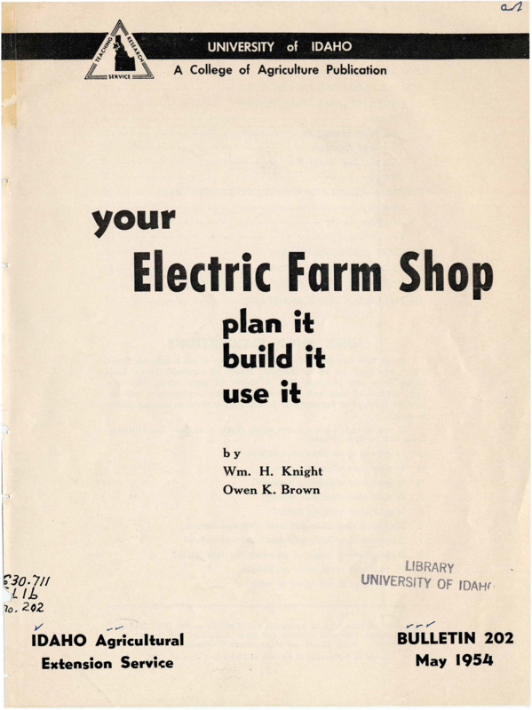 11 p., Idaho Agricultural Extension Service, Bulletin 202, May 1954.