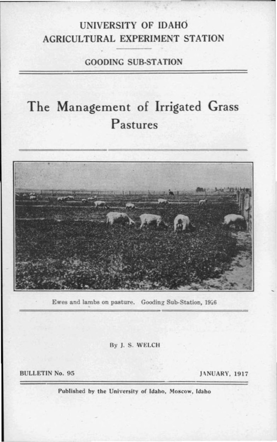 Idaho Agricultural Experiment Station,  Bulletin No. 095, 1917