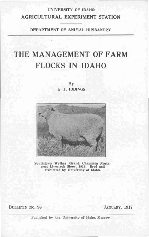 Idaho Agricultural Experiment Station,  Bulletin No. 096, 1917