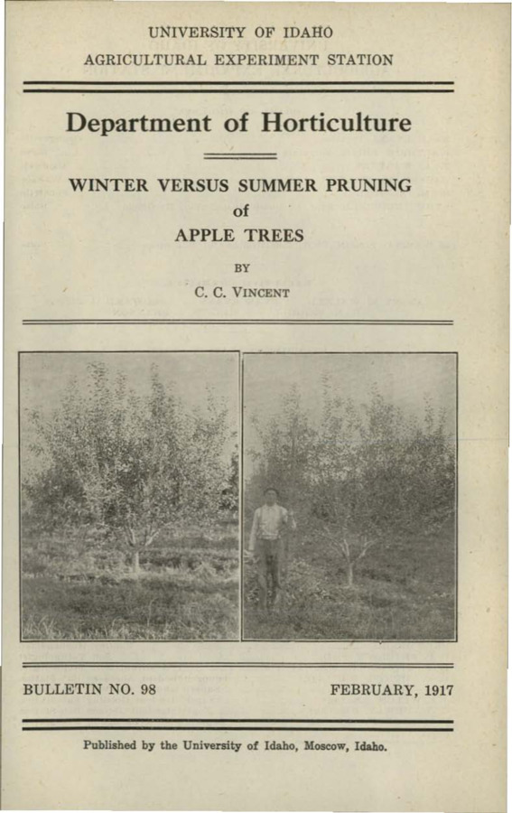 Idaho Agricultural Experiment Station,  Bulletin No. 098, 1917