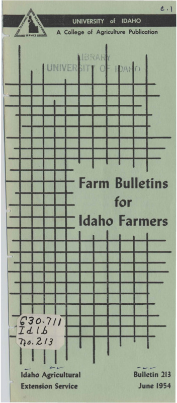16 p.,  Idaho Agricultural Extension Service, Bulletin 213, June 1954.