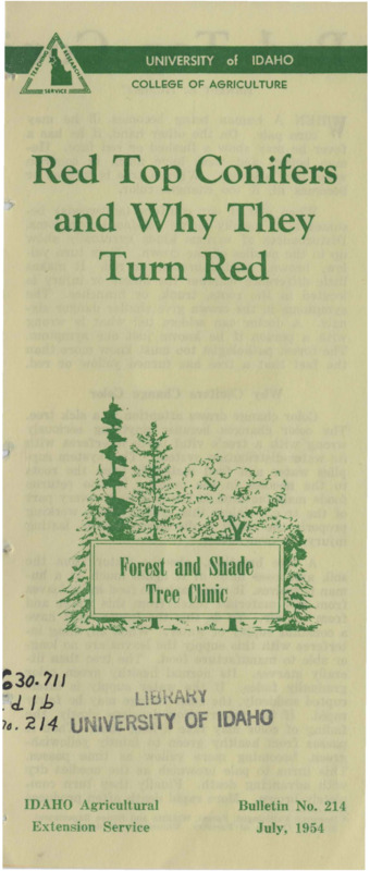 6 p.,  Idaho Agricultural Extension Service, Forest and Shade Tree Clinic, Bulletin 214, July 1954.