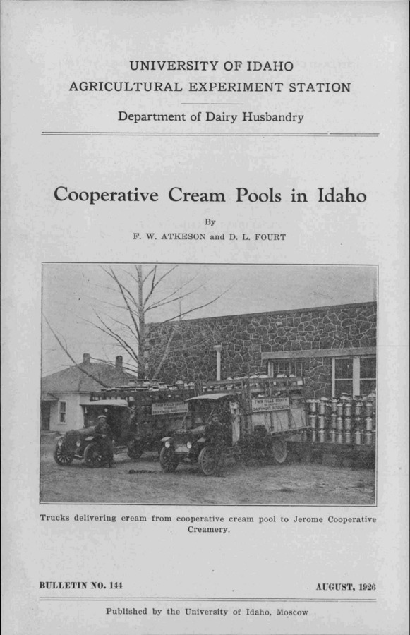 Idaho Agricultural Experiment Station,  Bulletin No. 144, 1926