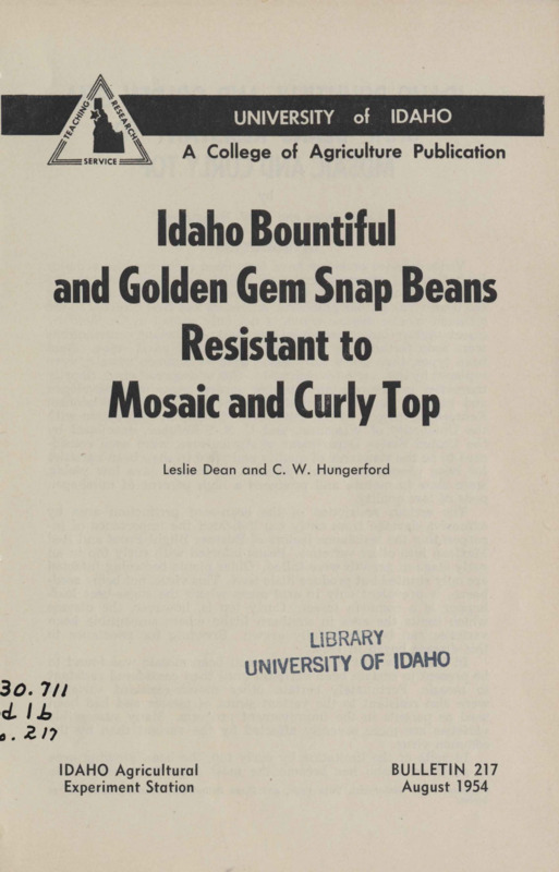 7 p.,  Idaho Agricultural Experiment Station, Bulletin 217, August 1954.