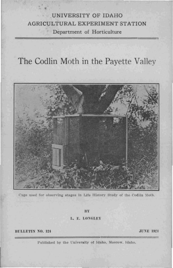 Idaho Agricultural Experiment Station,  Bulletin No. 124, 1921