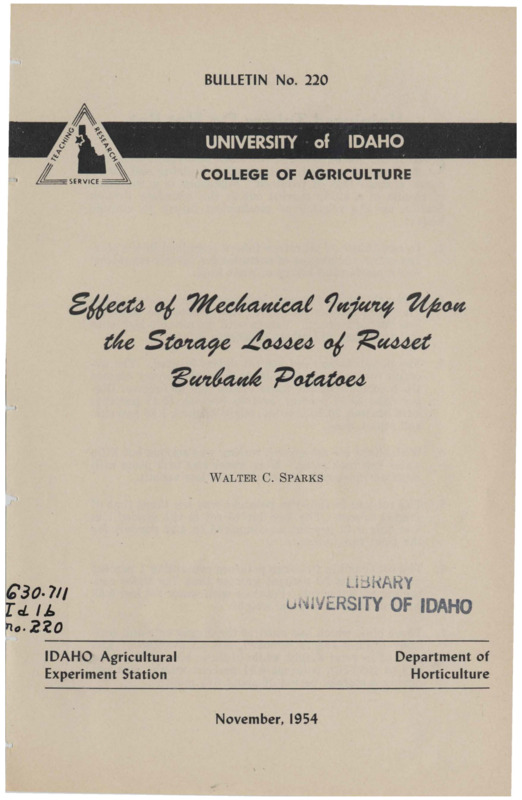 15 p.,  Idaho Agricultural Experiment Station, Bulletin 220, November 1954.