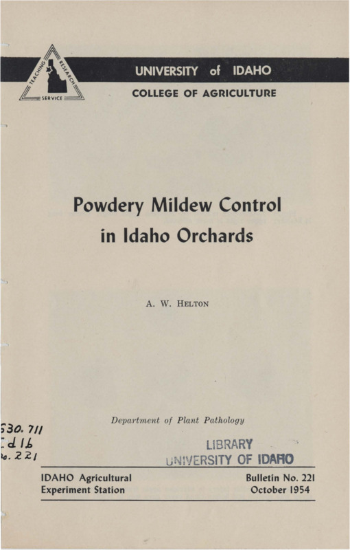 7 p.,  Idaho Agricultural Experiment Station, Bulletin 221, October 1954.