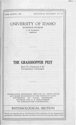 University of Idaho, College of Agriculture, Extension Division, Extension bulletin No. 052, 1921.
