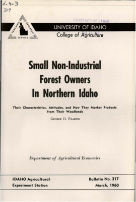 Bulletin no. 317 Moscow, Idaho :University of Idaho, College of Agriculture,1960.  George D. Frazier.  31 p. :ill., 1 form, maps ;23 cm.