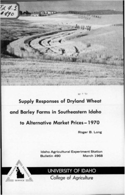 Bulletin no. 490 Moscow, Idaho :University of Idaho, College of Agriculture,1968.  Roger B. Long.  28 p. :ill., maps ;23 cm.