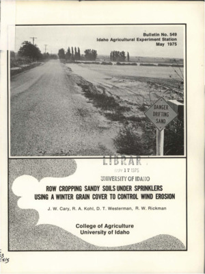 Bulletin no. 549 Moscow :Agricultural Experiment Station, University of Idaho,1975.  J.W. Cary ... [et al.].  14 p. :ill. ;28 cm.