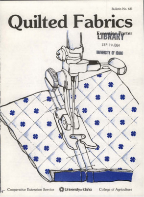 Bulletin no. 631 [Moscow, Idaho] :Cooperative Extension Service, University of Idaho, College of Agriculture,[1984]  Ernestine Porter.  7, [1] p. :ill. ;28 cm.  Cover title.