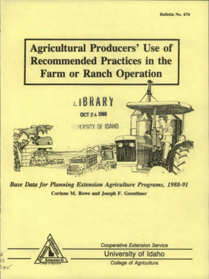 Bulletin no. 674 [Moscow, Idaho] :Cooperative Extension Service, University of Idaho, College of Agriculture,[1988]  Corinne M. Rowe and Joseph F. Guenthner.  19 p. :ill. ;28 cm.  Cover title.
