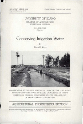 Idaho Agricultural Experiment Station,  Circular No. 61.
