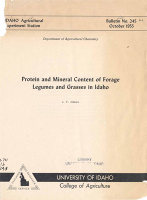8p., Idaho Agriculture Experiment Center, Bulletin No. 245, October 1955