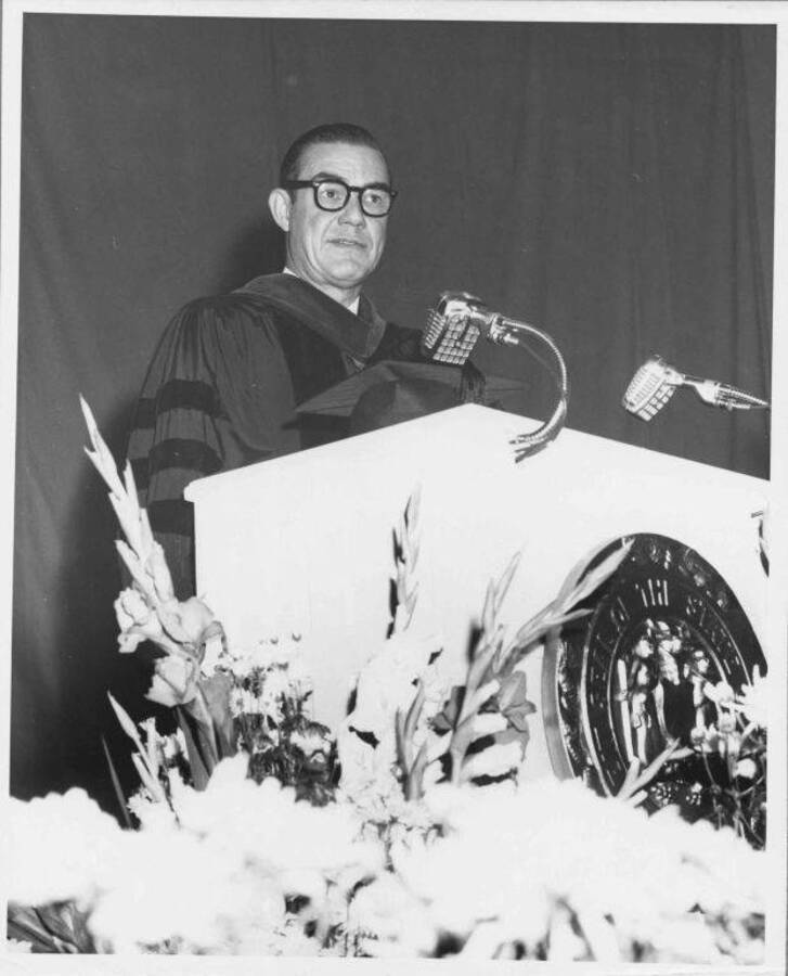 Governor Robert E. Smylie speaking at commencement.