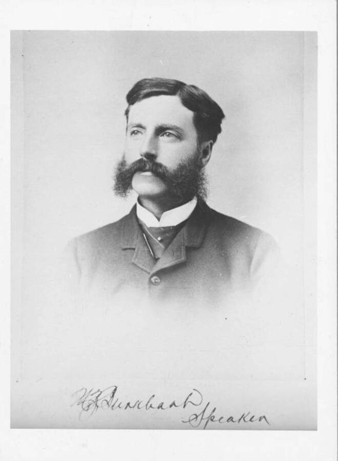 Portrait of H. Z. Burkhart, Speaker, House of Representatives, Idaho Territory (1888 - 1889).