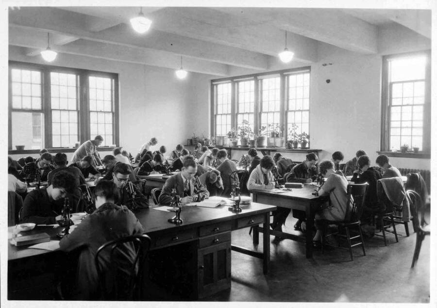 Students working in a Botany Lab in the 1930's.