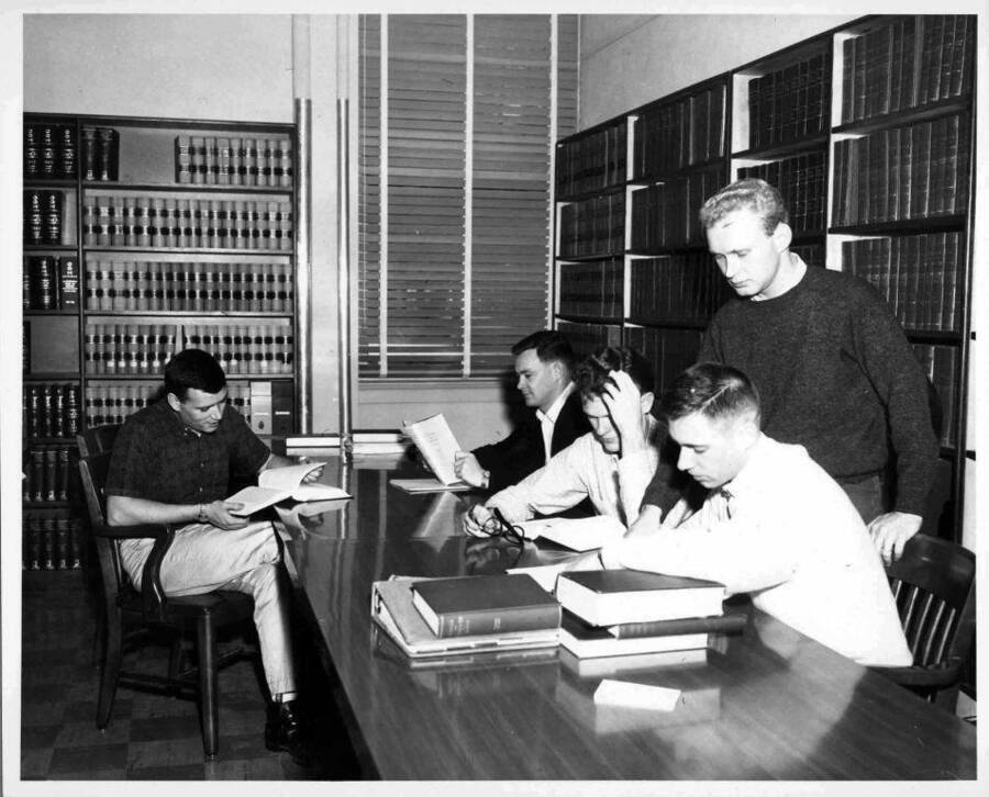 Students studying in the Law Library.