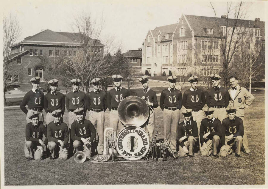 Pep Band group photo with William Ames identified as the leader. Donor: Gerald Hodgins.