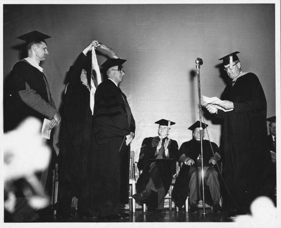 William Perkins receiving honorary degree.