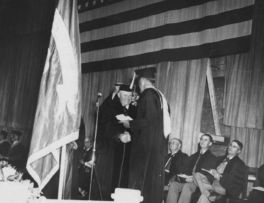 Grover D. Turnbow, President of the International Dairy Association, as a University of Idaho agriculture graduate.