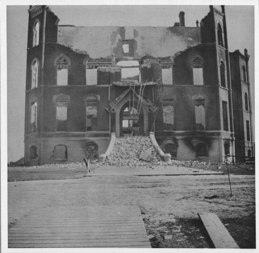 Administration Building after the fire.