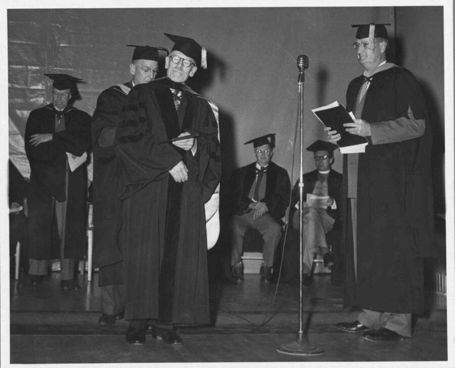 L. Gipson, receiving honorary degree.