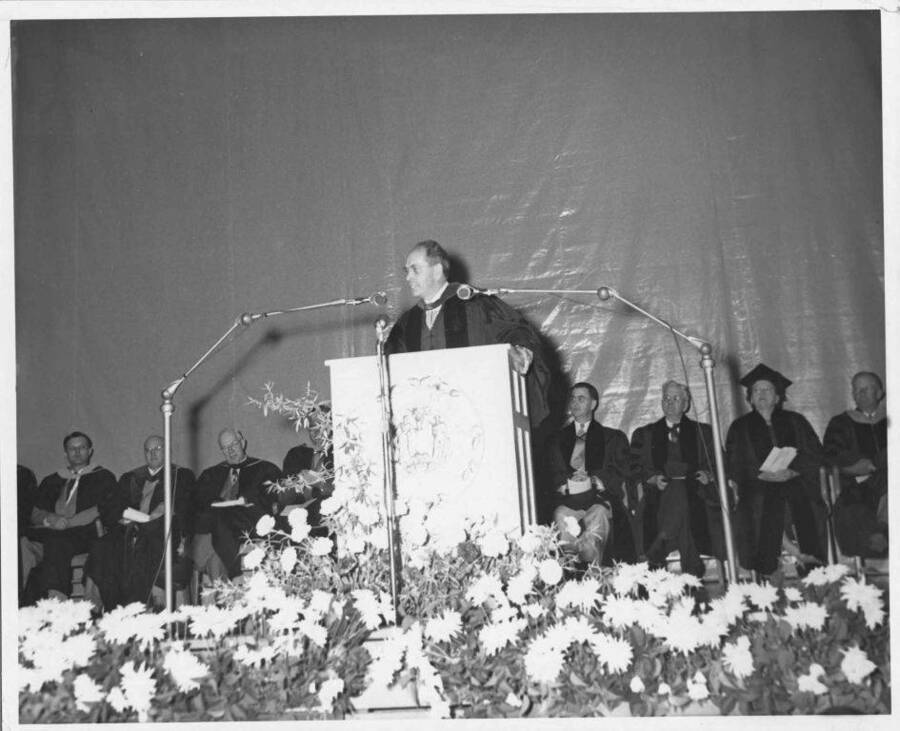 F. Warren, speaking at commencement.