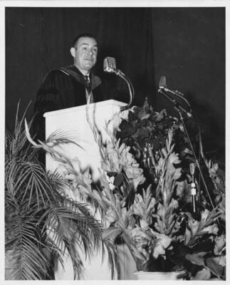 Governor Robert E. Smylie speaking at commencement.