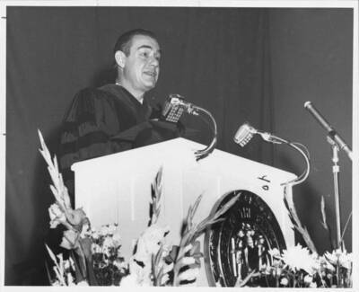 Governor Robert E. Smylie speaking at commencement.