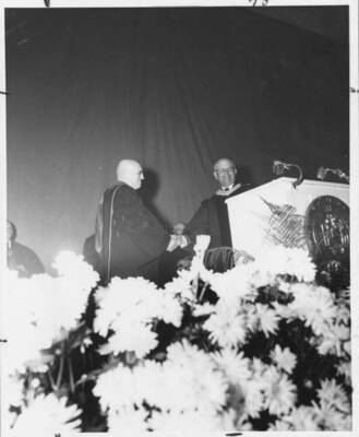 Remarks being made by John Remsberg President of Board of Regents, in formally proclaiming Dr. Theophilus as President of the University at 60th commencement exercises.