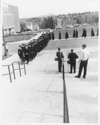 Processional marching toward the Memorial Gym.
