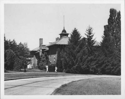 People walking pas the Women's Gymnasium.