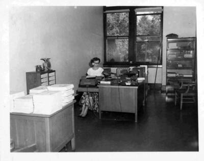Interior of the secretary's office in the Library.