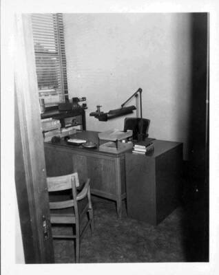 Interior of a librarian's office.