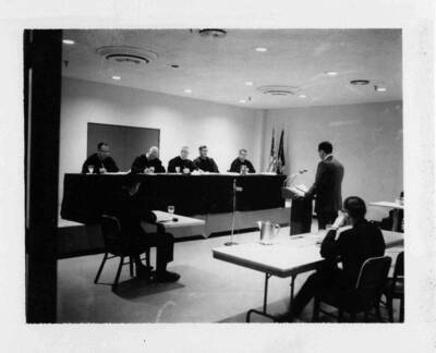 Idaho supreme court sits in Moscow to hear student attorneys argue the final round in the annual appellate moot court competitions.