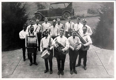 Unidentified members of the Pep Band.
