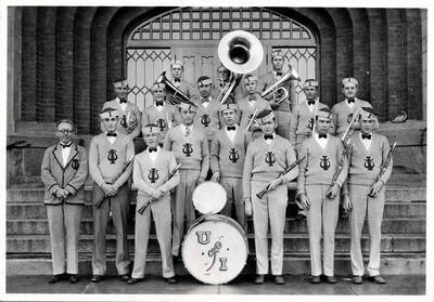 Unidentified members of the Pep Band.