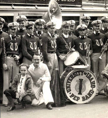 Unidentified members of the Pep Band.