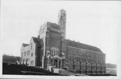 Exterior of Memorial Gymnasium.