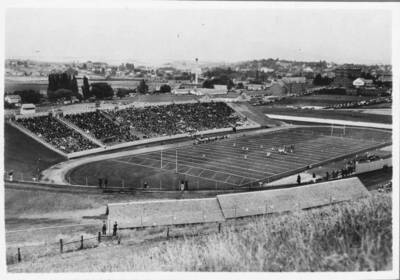 A game in progress at Neale Stadium.