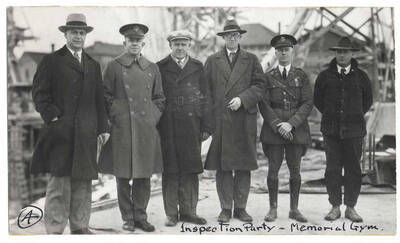 Inspection party at Memorial Gymnasium.