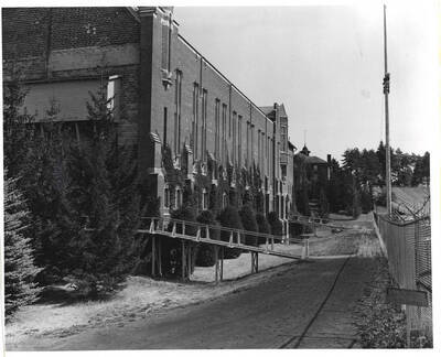 South side of Memorial Gymnasium.
