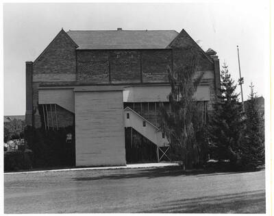 West end of Memorial Gymnasium.