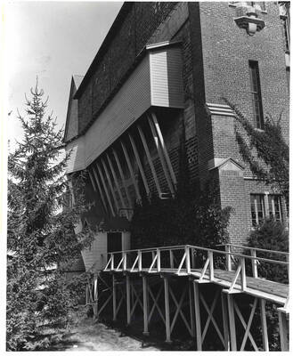 West end of Memorial Gymnasium.